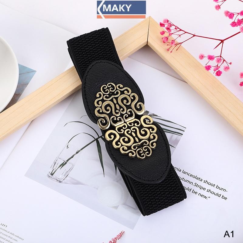 Onetimingcool Thời Trang Hàn Quốc Nữ Trang Trí Co Giãn Thắt Lưng Rộng Khóa Đầm Áo Len Áo Len Thắt Lưng Cho Người Phụ Nữ VN