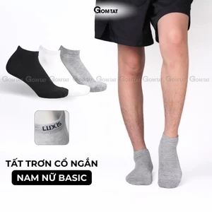 Tất cổ ngắn nam nữ GOMTAT, vớ cổ thấp ngang mắt cá chất cotton thoáng mát - LD-S01-TRON-1DOI