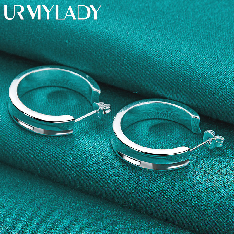 URMYLADY Bông tai tròn bạc 925 thời trang cho đám cưới và bữa tiệc