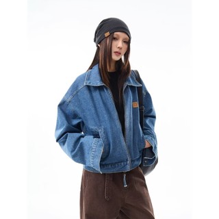 Áo khoác denim nam kiểu Mỹ retro, phong cách đường phố cao cấp, thoải mái và đơn giản, trung tính.