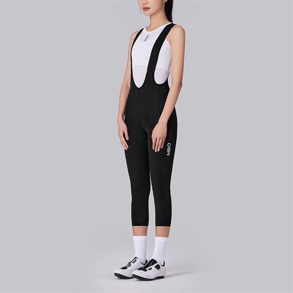 T130C - Quần Đạp Xe MBO Nữ 3/4 Cargo Bib Tights Black