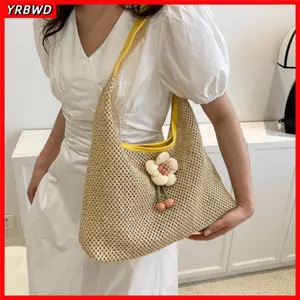 Túi Rơm YRBWD, Túi Dệt Hợp Thời Trang, Bán Chạy Retro Dung Tích Lớn Túi Đi Biển Đảng