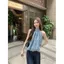 Áo Vest cổ dây hoa phong cách Pháp dành cho nữ mùa hè Phong cách mới dáng rộng mỏng hơn trông sang trọng Áo không tay