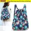 Túi dây rút ESSENCEH, Ba lô chống nước in hoa, Túi mua sắm di động dung tích lớn bằng vải Polyester dành cho nữ tuổi teen