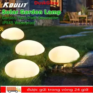 Đèn đá DUSKGLOW, Đèn LED trang trí mặt đất bằng kính mờ, Đèn mặt đất chạy bằng không thấm nước ngoài trời Đèn lồng chống nước Bãi cỏ