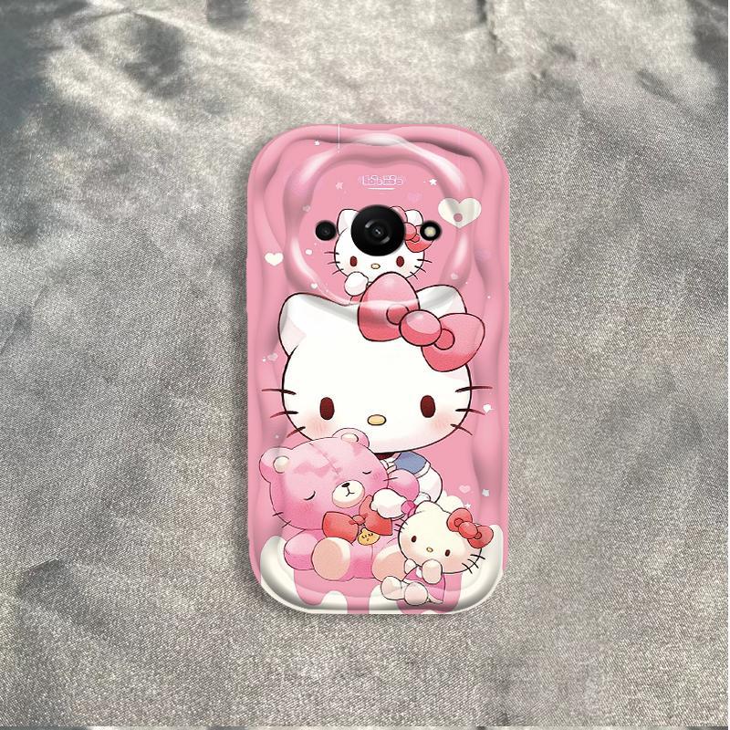 Ốp Silicon Hoạt Hình Cho Redmi A3 / POCO C61 4G 3D Bé Gái Vỏ Điện Thoại Mềm TPU Kitty Sinh Viên Chống Sốc Ốp Lưng