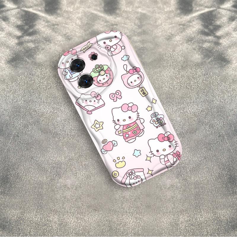 Ốp Silicon Hoạt Hình Cho Redmi Note 13 Pro 4G 5G POCO M6 Pro 4G Ốp Điện Thoại Mềm 3D Kem TPU Kitty Girl Sinh Viên Ốp Lưng Chống Sốc