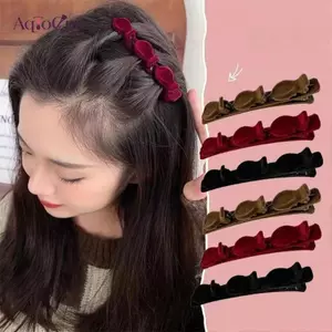 AqToCna Floed Bangs Kẹp Tóc Mũ Nữ Dễ Thương Barrettes Hairgrip Bện Kẹp Tóc Phụ Kiện Tóc AqToCna