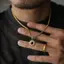 PNPIA- Dây chuyền thép không gỉ đơn giản Nelace Hip Hop Hình học Hướng dương Mặt dây chuyền Choker Nam Trang sức