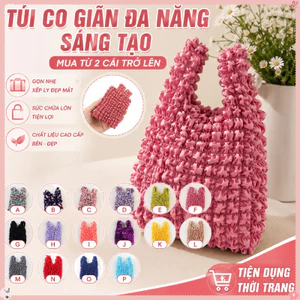 Túi Co Giãn đa Năng – Mua Từ 2 Cái Trở Lên, Túi Mua Sắm Cao Cấp, Gọn Nhẹ, Xếp Ly đẹp Mắt, Sức Chứa Lớn Cho Nữ
