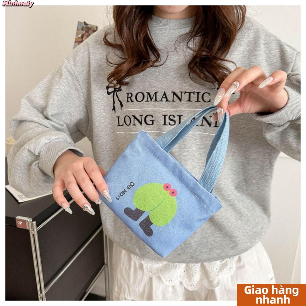 [Vận chuyển nhanh] Túi vải nhỏ gọn, Túi ăn nhẹ cầm tay Túi nhỏ Túi xách nữ, Túi Tote Mini phong cách Hàn Quốc