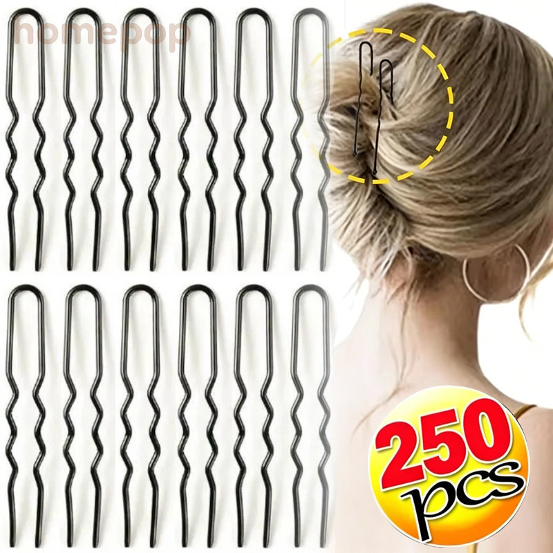 50 / 150 / 250 Cái Đen Vô Hình Sóng Hình Chữ U Bobby Pins - Kẹp Tóc Thời Trang Nữ Cho Kiểu Tóc DIY