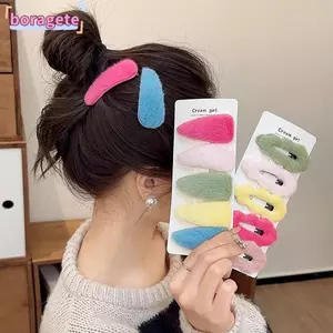 Kẹp Tóc Sang Trọng BORAGETE, Mũ Ngọt Ngào Kẹp Tóc Lông Tơ, Trang Trí Tóc Tiện Lợi Màu Sắc Ngẫu Nhiên INS Phong Cách Nổ Kẹp Bé Gái