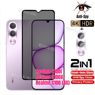 Realme C100i C100X C100 4G Kính Cường Lực Siêu Riêng Chống Gián Điệp Full Cover Bảo Vệ Màn Hình Keo Chống Peek 2in1 Phim Riêng Tư + Bảo Vệ Ống Kính Realme C100X C100 i