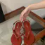 TT Phong Cách Mới Mùa Hè Châu Âu Mỹ Thời Trang Flip-Flops Dày Thời Trang Dép Nữ Kỳ Nghỉ Thắt Lưng Khóa Sang Trọng Lật-