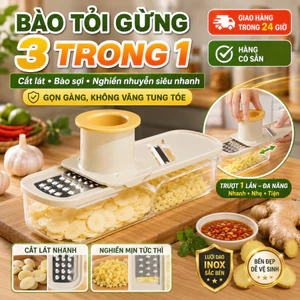 ⚡Ship Nhanh⚡3 trong 1 máy nghiền gừng tỏi đa năng | Inox không gỉ bào tỏi sợi nhuyễn | Nhỏ gọn lưỡi dao bào dừa tiện lợi