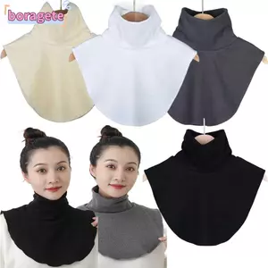 Cổ áo giả BORAGETE, Khăn quàng cổ co giãn cao Quấn cổ giả, Vỏ cổ cao Thời trang Vỏ ấm hơn Cổ áo trang trí đáy cổ cao Thu đông