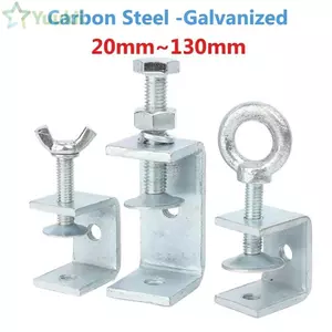 YUUKII 1 Cái Kẹp Chữ U, Thép Carbon Mạ Kẽm Cố Định Kẹp Loại C, Nhiều Đầu Hình Dạng Mở Chiều Cao 20-130MM Thiết Bị Kẹp Dày