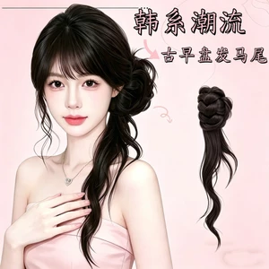 Phong Cách Hàn Quốc Nữ Phong Cách Cổ Đại Phong Cách Thời Trang Kẹp Uốn Đuôi Ngựa Cơ Chế Tóc Giả Lụa Nhiệt Độ Cao