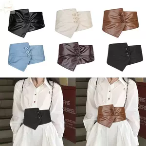 Thắt lưng rộng AWNGD, Thiết kế đơn giản Goth Retro Quần Thắt lưng, Dây đeo thắt lưng bằng da / vải PU thời trang thông thường cho váy Váy Quần áo hàng đầu Quần jean