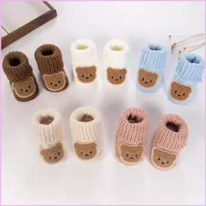 Tất đan mềm Cinna không trơn trượt Chỉ pha trộn Acrylic Cotton mềm cho trẻ sơ sinh 0-12 tháng tuổi trong thiết kế động vật dễ thương