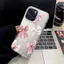 Ốp lưng iPhone họa tiết nơ hồng trắng IMD phù hợp cho iPhone 17 16 15 14 13 12 11 Pro Max Plus X Xr Xs Max 7 8 Plus