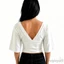 MAPLEPOET-Áo thun nữ thường ngày Slim Fit Nút trang trí cổ chữ V sâu tay áo cho mùa hè