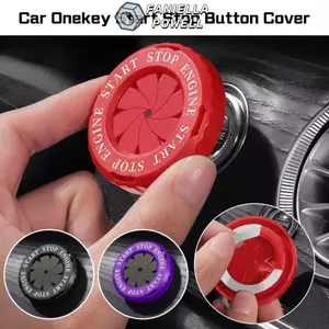 Nắp bảo vệ công tắc đánh lửa FANIELLAPOWELL, Vỏ nút dừng khởi động ô tô chống trầy xước, Lắp đặt dễ dàng Chức năng chống nhìn trộm Thiết kế quay Trang trí nút khởi động nhấn