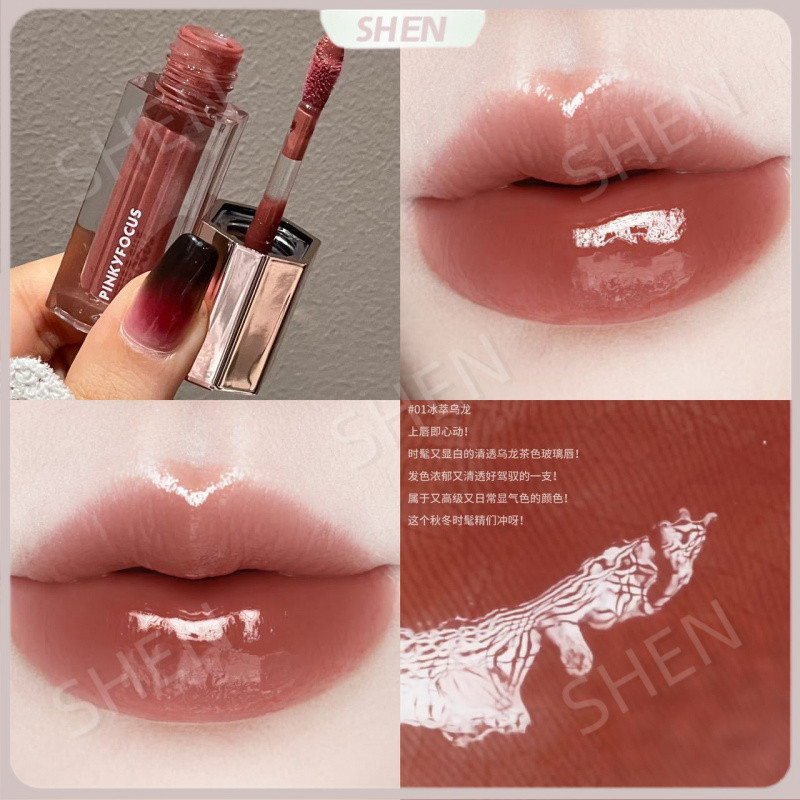 D.G Zhencai Ánh Sáng Mờ Son Bóng Dưỡng Ẩm Nước Bóng Gương Môi Glaze Thu Đông Dưỡng Ẩm Trang Điểm