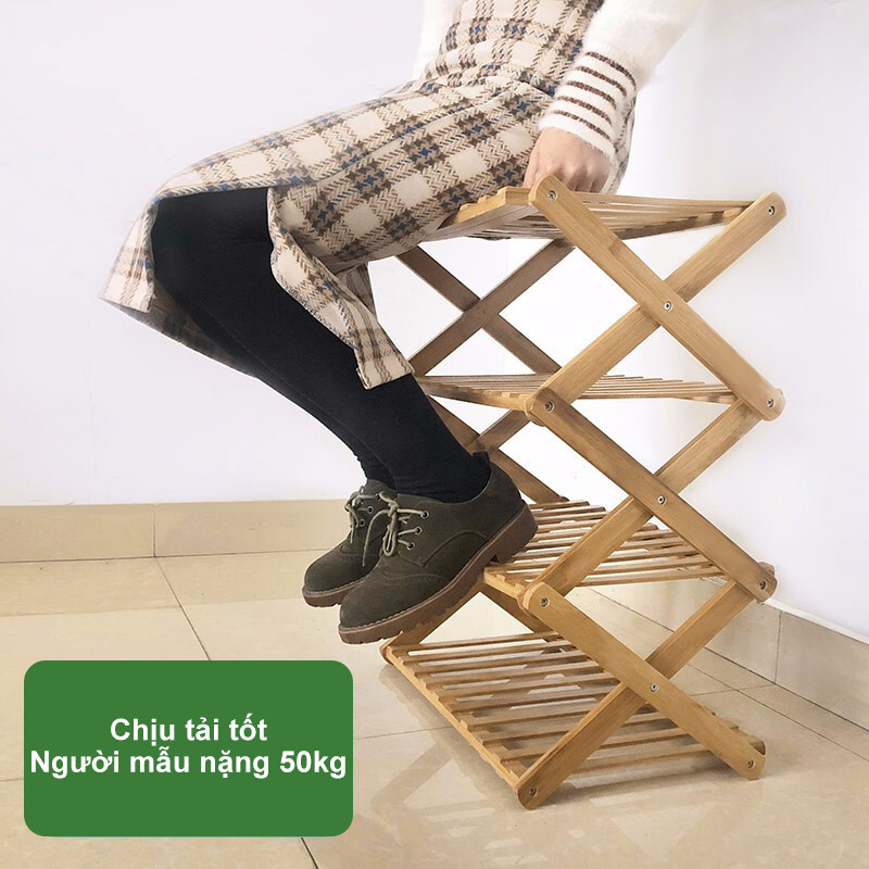 Kệ Để Giày Dép Nhiều Tầng Bằng Tre Chắc Chắn Thoáng Khí Tiết Kiệm Không Gian Dễ Sắp Xếp Phù Hợp Nhà