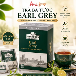Trà Bá Tước AHMAD Earl Grey Túi Lọc Có Bao Thiếc Hộp 40g (20 Túi x 2g), Hương Vị Trà Chiều Châu Âu