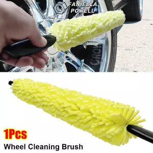 FANIELLAPOWELL 1 Chiếc Máy Giặt Vành Bánh Xe, Có Tay Cầm Bàn Chải Xốp 29cm, Xe Đạp Màu Vàng Bụi Bẩn Hố Bánh Xe Bàn Chải Làm Sạch Tự Động Dụng Cụ Vệ Sinh