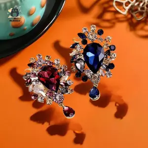 Thời Trang Retro Sang Trọng Pha Lê Giọt Nước Mặt Dây Chuyền Thổ Cẩm Cho Nữ Quần Áo Áo Áo Trang Sức Phụ Kiện Quà Tặng Mới