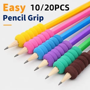 10 / 20 Chiếc Bàn Văn Phòng Bút Mềm Bảo Vệ Ngón Tay Xốp Bút Chì Tay Cầm Bộ Màu Hỗn Hợp Cho Bút Cầm Đệm Tổ Chức