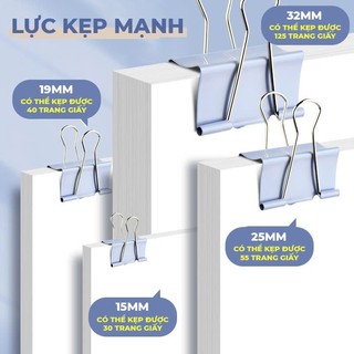 Kẹp giấy nhiều kích thước sắc màu pastel kẹp bướm tài liệu A4 kẹp sách học tập làm việc tiện lợi hot