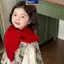 MAKY Thu Đông Retro Mũ Trẻ Em Màu Trơn Khăn Cho Bé Khăn Dệt Kim Đa Năng Đơn Giản Tích Hợp Mũ Len Mũ Chui Đầu VN