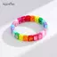AqToCna Đầy Màu Sắc Pha Lê Men Lắc Tay Vòng Tay Nữ Handmade Cầu Vồng Đính Hạt Trang Sức Co Giãn Hình Học Bé Gái Quà Tặng Phụ Kiện AqToCna