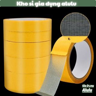Băng Keo 2 Mặt 5cm x 10m Siêu Dính Lưới Sợi Thủy Tinh Dán Thảm Trải Sàn Chắc Chắn - Kho Sỉ Gia Dụng Alulu