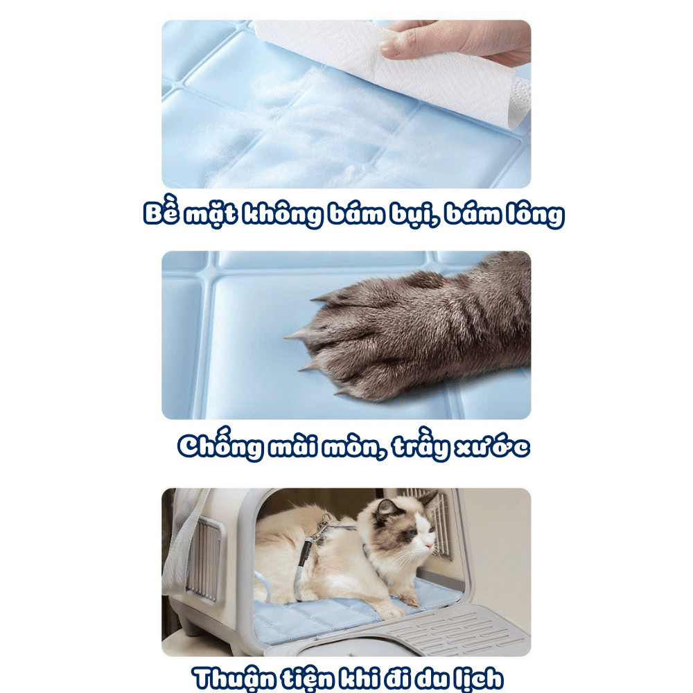 Thảm Gel Làm Mát Cho Thú Cưng Mùa Hè HOMIE, Đệm Tản Nhiệt Tự Nhiên Hạ Nhiệt Nhanh, Chống Sốc Nhiệt