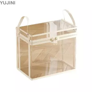 Túi đựng búp bê YUJUNI, có tay cầm có dây kéo Hộp sắp xếp chống bụi, Đồ chơi lưu trữ trong suốt có thể nhìn thấy trong suốt chống ẩm đa chức năng