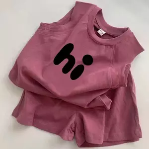 Bộ áo Vest không tay dành cho trẻ em (80-140) Bộ thể thao dáng rộng thời trang thường ngày dành cho bé trai mùa hè