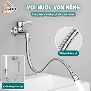 Dây Nối Dài Vòi Nước Xoay 720 Độ Inox 304, Ống Nối Vòi Rửa Bát Chống Bắn Nước Linh Hoạt Đa Năng