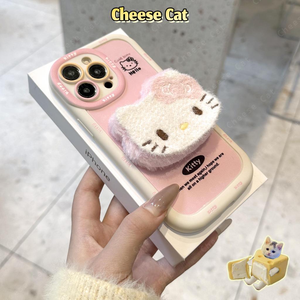 Sang Trọng Kitty Màu Hồng Ốp Lưng Điện Thoại iPhone 13 12 11 14 15 16 17 Pro Max XR Xs Max 7 Plus Silicone Bảo Vệ
