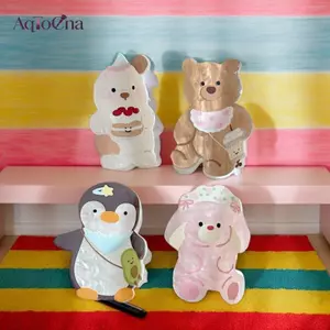 AqToCna Hoạt Hình Đáng Yêu Động Vật Vuốt Tóc Cho Nữ Bé Gái Thỏ Ngọt Ngào Chó Con Gấu Chim Cánh Cụt Kẹp Tóc Kawaii Sáng Tạo Cá Mập Kẹp AqToCna