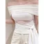 Áo thun ngắn tay kiểu Pháp Pure Desire Ren khâu vai nghiêng dành cho nữ Thiết kế mùa hè có dây Slim