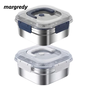 Hộp Bảo Quản Kín MARGREDY, Hộp Giữ Tươi Bằng Thép Không Gỉ Chống Rò Rỉ, Hộp Cơm Trưa Di Động Dung Tích Lớn Hộp Đựng Tủ Lạnh