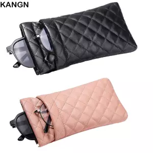 Túi đựng kính râm KANGN, Túi đựng kính mắt hai lớp chống nước chống bụi, Ví đựng tiền xu di động bằng da PU