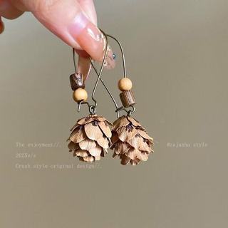 Phong Cách Dân Tộc Retro Trái Cây Tự Nhiên Mặt Dây Chuyền Bông Tai Nữ Mới Phong Cách Trung Hoa Độc Đáo Tua Rua Bông Tai Cổ Phù Hợp Với Hợp Thời Trang