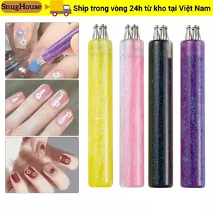 SNUGHOUSE 5 Cánh Hoa Bút Chấm Móng Tay, Thiết Kế Hoa Một Thì Tay Cầm Acrylic Bút Móng Tay Hoa, Dễ Dàng Vẽ Móng Tay Chấm Dụng Cụ Cho DIY Nail Art