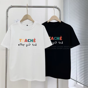 （Giao hàng 24h）Angela Áo Thun In Chữ TEACHẺ THỢ GIỮ TRẺ Hài Hước Nam Nữ Unisex Cổ Tròn Cotton Local Brand